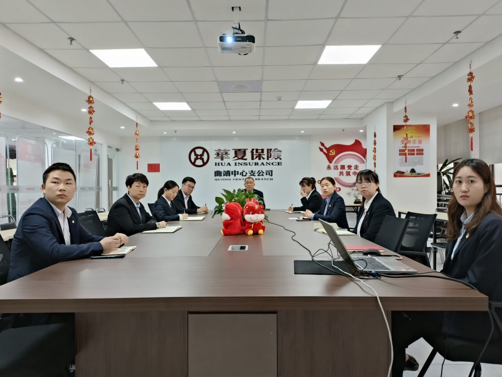 华夏保险曲靖中支党支部召开一季度党员大会
